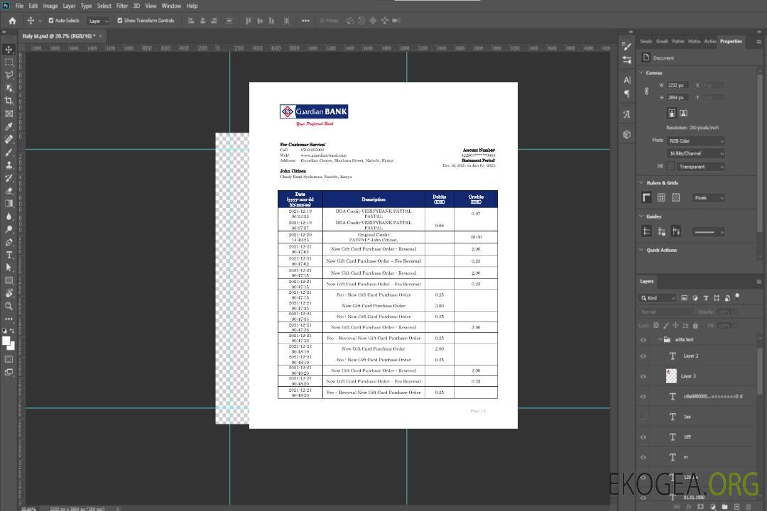 Déclaration de la Kenya Guardian Bank template Déclaration de la Kenya Guardian Bank template